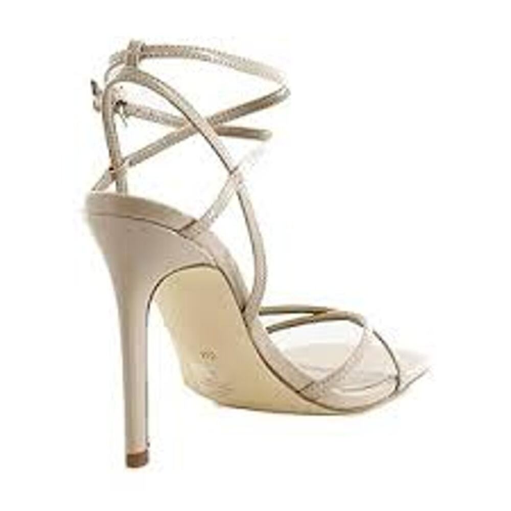 CALVIN KLEIN Tegin Square Toe Metallic Strappy Sandals Shoes Ankle Wrap Size 8 - Picture 2 of 9